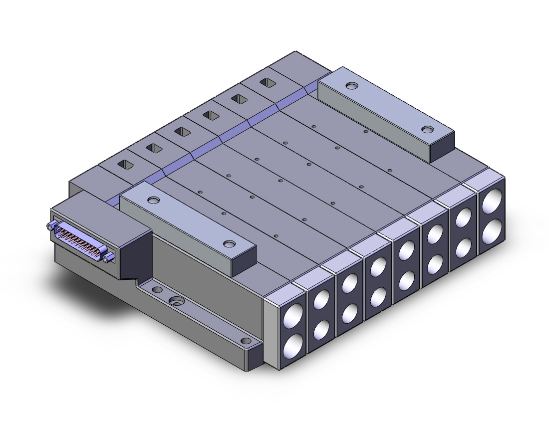 SMC SS5V4-10FD2-06B-02N mfld, plug-in, d-sub connector, SS5V4 MANIFOLD SV4000