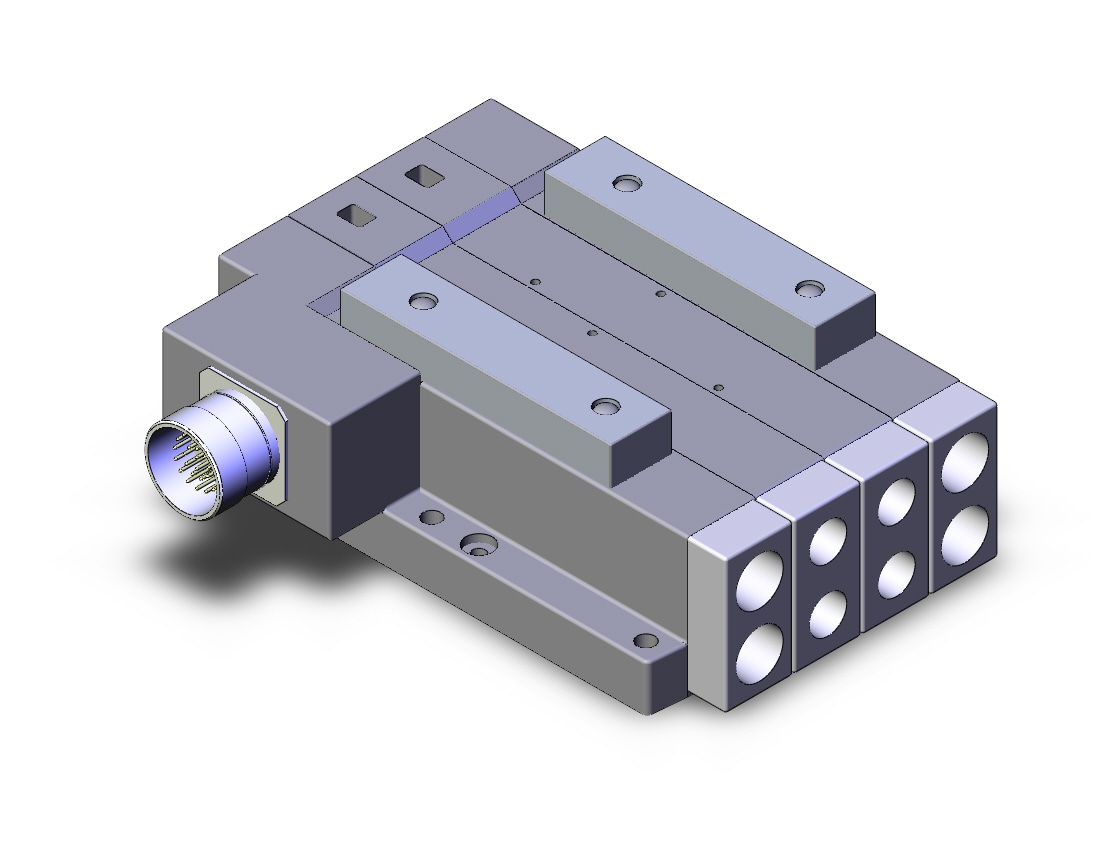 SMC SS5V4-W10CD-02B-02 mfld, plug-in, circular conn., SS5V4 MANIFOLD SV4000