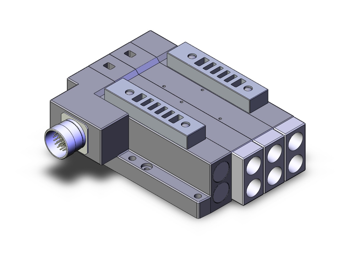 SMC SS5V4-W10CD-02US-03T mfld, plug-in, circular conn., SS5V4 MANIFOLD SV4000