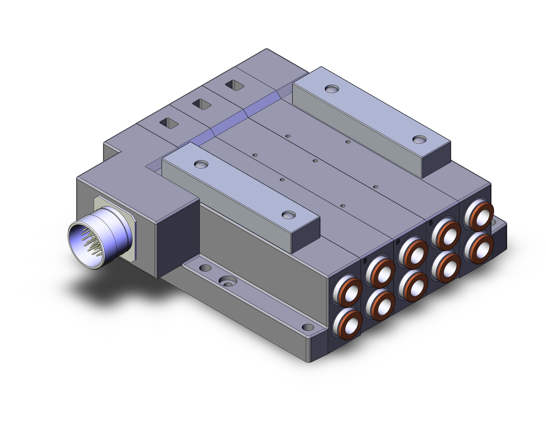 SMC SS5V4-W10CD-03B-N11 mfld, plug-in, circular conn., SS5V4 MANIFOLD SV4000