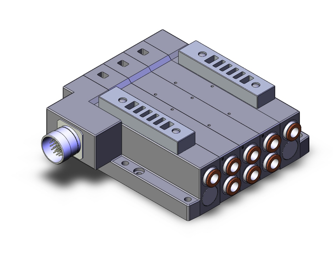 SMC SS5V4-W10CD-03BS-N11 mfld, plug-in, circular conn., SS5V4 MANIFOLD SV4000