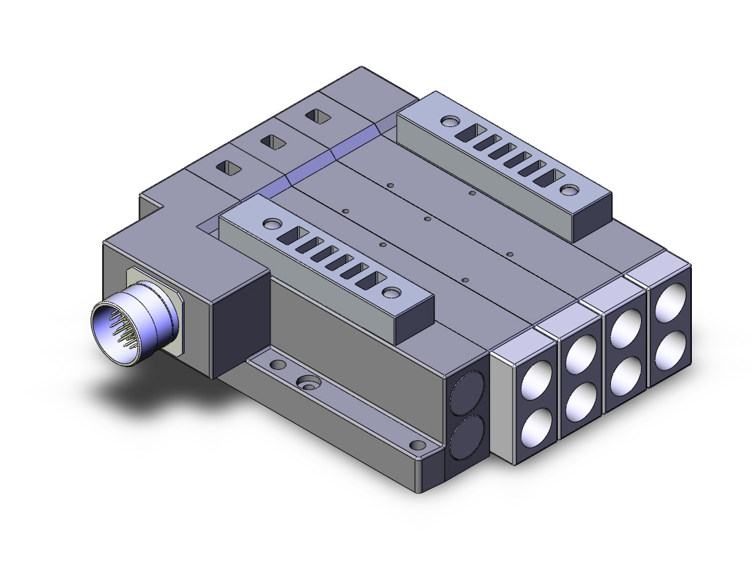 SMC SS5V4-W10CD-03US-03T mfld, plug-in, circular conn., SS5V4 MANIFOLD SV4000