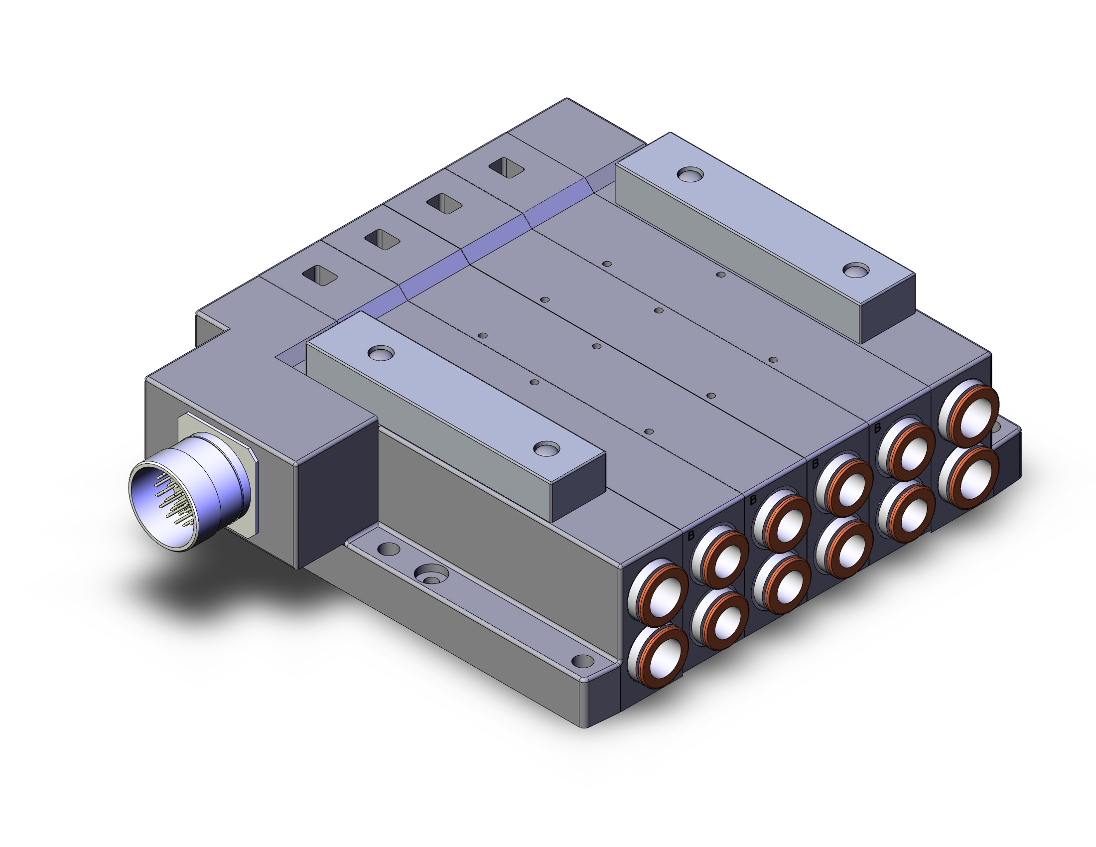 SMC SS5V4-W10CD-04B-C10 mfld, plug-in, circular conn., SS5V4 MANIFOLD SV4000