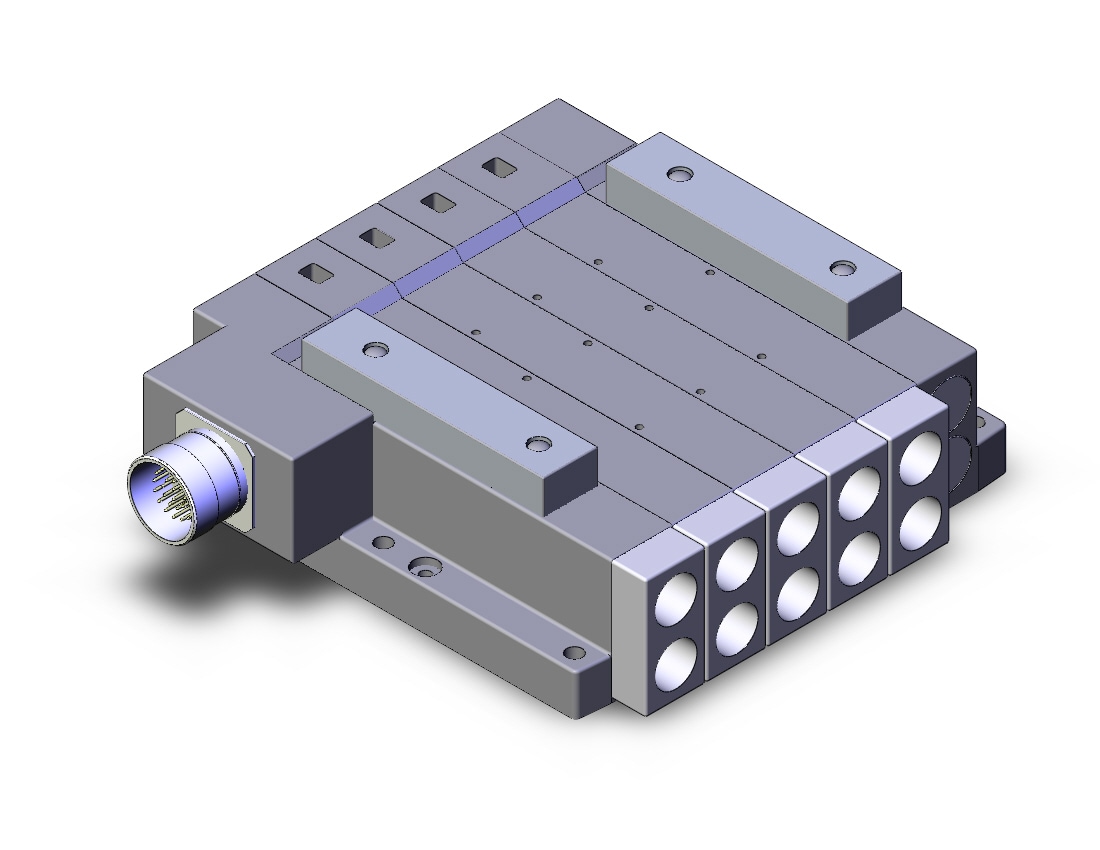 SMC SS5V4-W10CD-04D-03N mfld, plug-in, circular conn., SS5V4 MANIFOLD SV4000