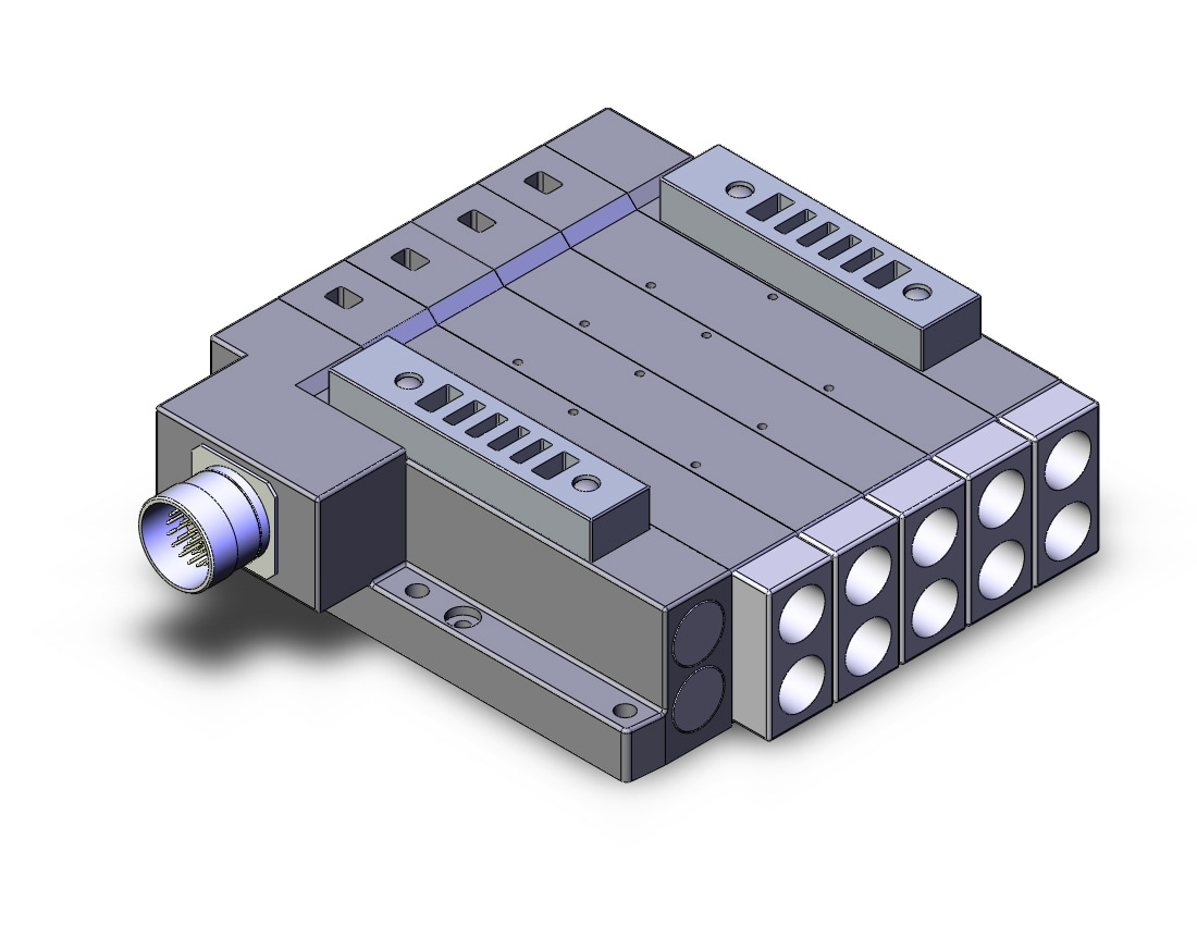 SMC SS5V4-W10CD-04US-03T mfld, plug-in, circular conn., SS5V4 MANIFOLD SV4000