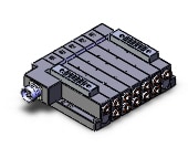 SMC SS5V4-W10CD-05BS-N11 mfld, plug-in, circular conn., SS5V4 MANIFOLD SV4000