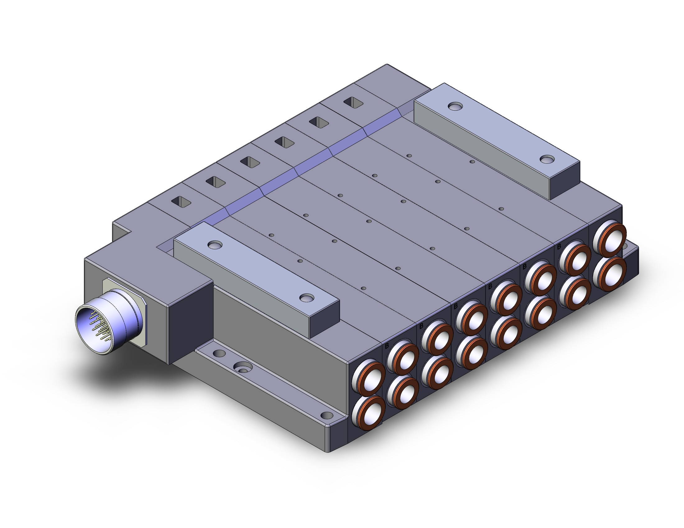 SMC SS5V4-W10CD-06B-C10 mfld, plug-in, circular conn., SS5V4 MANIFOLD SV4000