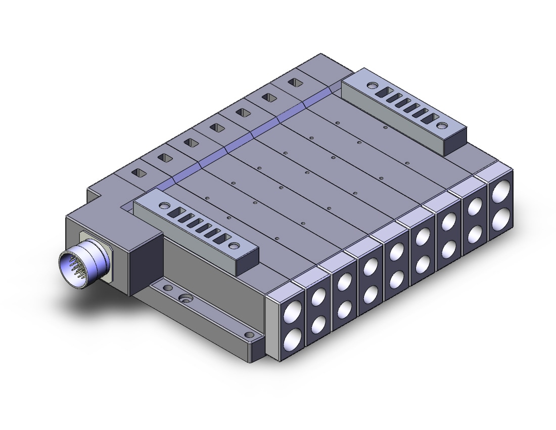 SMC SS5V4-W10CD-07BS-02T mfld, plug-in, circular conn., SS5V4 MANIFOLD SV4000