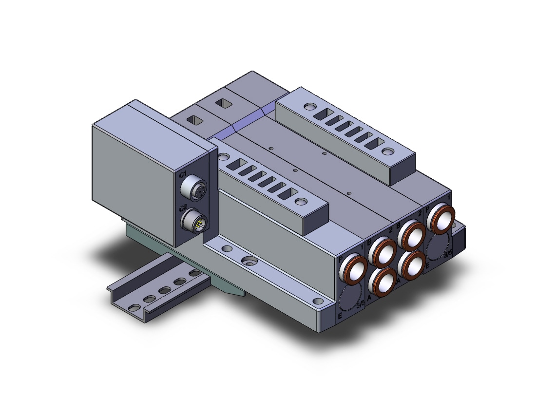 SMC SS5V4-W10SA2WD-02BS-C8-D mfld, plug-in w/si unit, SS5V4 MANIFOLD SV4000