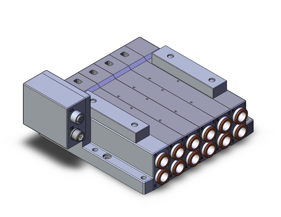 SMC SS5V4-W10SA2WD-04B-03T mfld, plug-in w/si unit, SS5V4 MANIFOLD SV4000