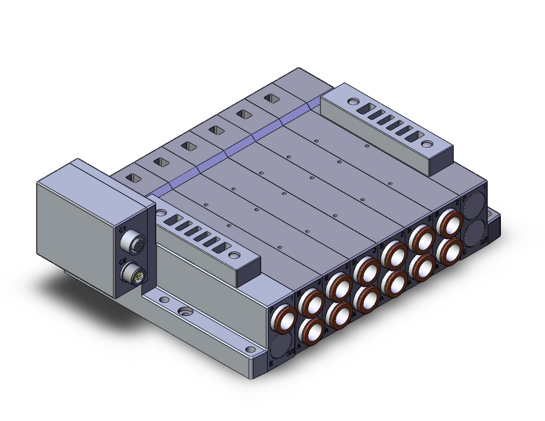 SMC SS5V4-W10SA2WD-06DS-03N mfld, plug-in w/si unit, SS5V4 MANIFOLD SV4000