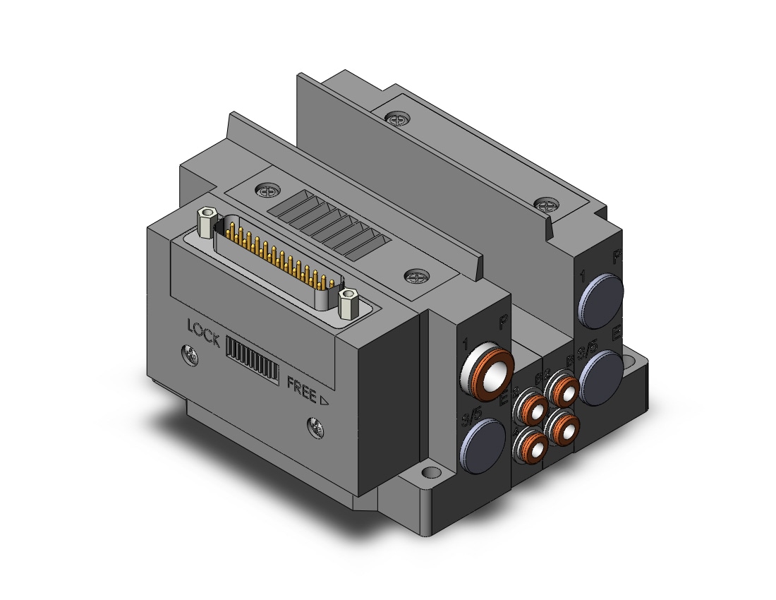 SMC SS5Y3-10F1-02DS-N3 ss5y3 2 sta manifold base, 4/5 PORT SOLENOID VALVE