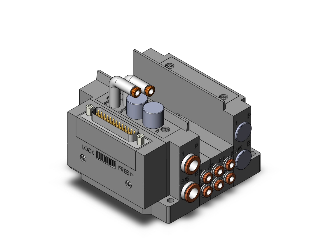 SMC SS5Y3-10F1-03DR-C4 ss5y3 3 sta manifold base, 4/5 PORT SOLENOID VALVE