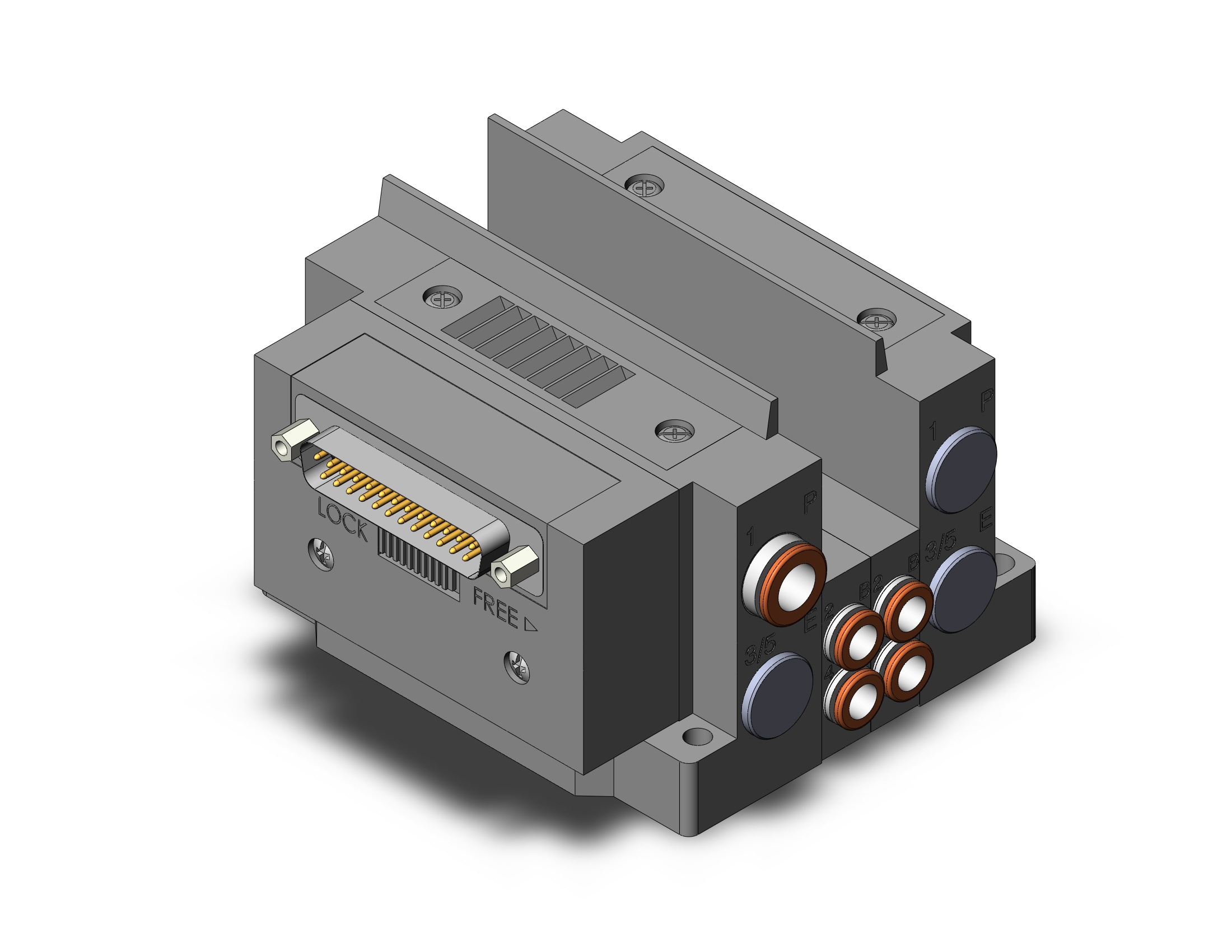 SMC SS5Y3-10F2-02DS-C6 ss5y3 2 sta manifold base, 4/5 PORT SOLENOID VALVE