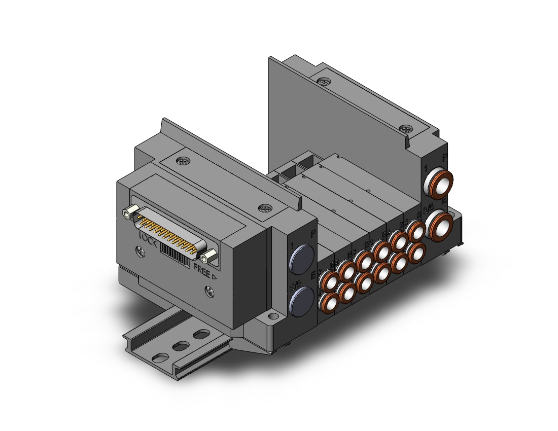 SMC SS5Y3-10F2-06U-C6A ss5y3 6 sta manifold base, 4/5 PORT SOLENOID VALVE