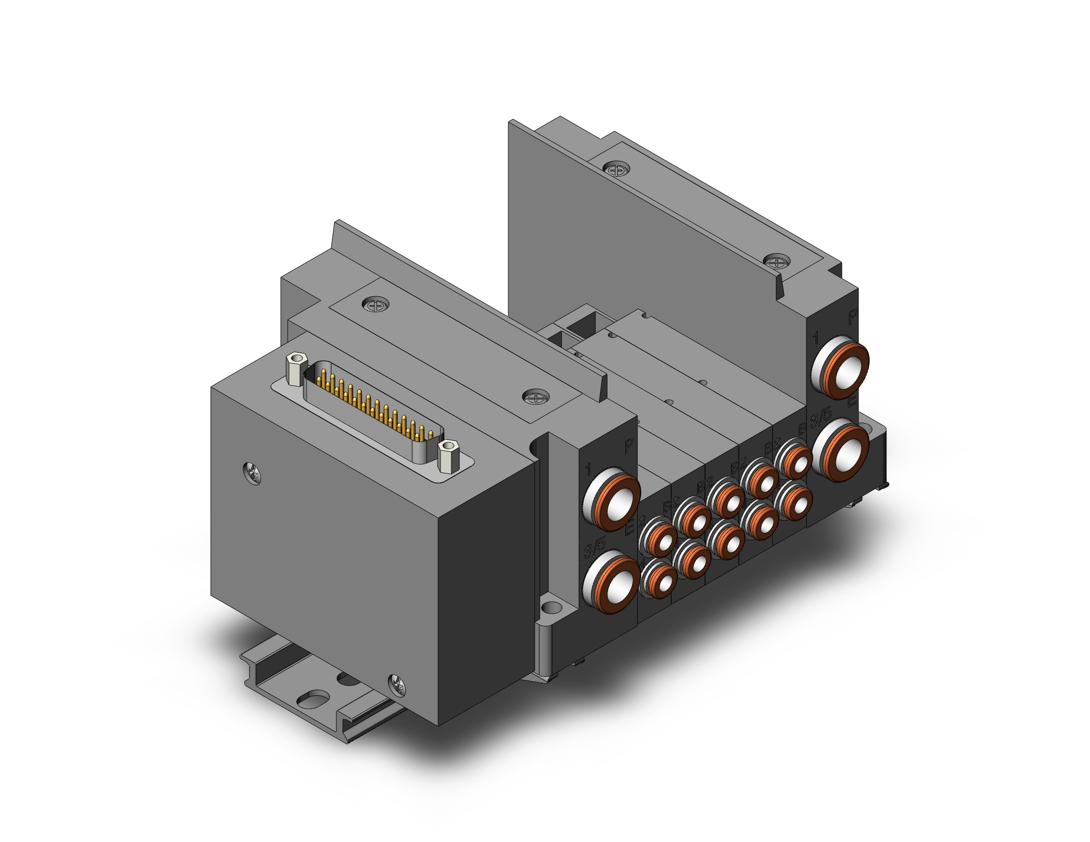 SMC SS5Y3-10FW1-05B-N3D0 ss5y3 5 sta manifold base, 4/5 PORT SOLENOID VALVE