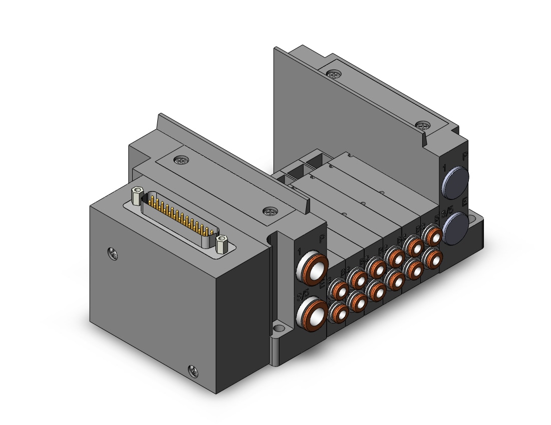 SMC SS5Y3-10FW1-06D-C4 ss5y3 6 sta manifold base, 4/5 PORT SOLENOID VALVE