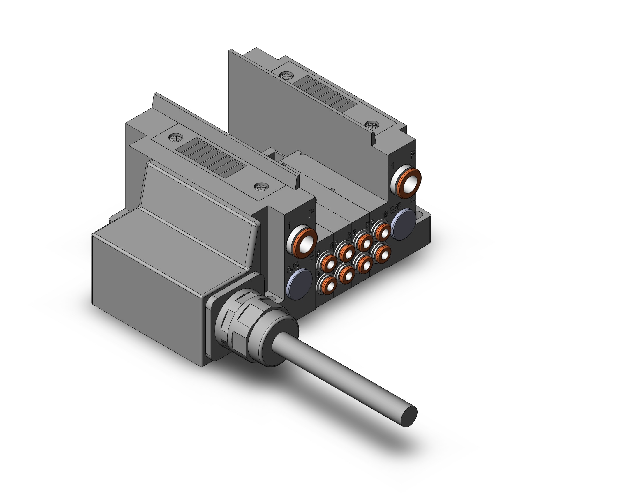 SMC SS5Y3-10L22-04BS-C4 ss5y3 4 sta manifold base, 4/5 PORT SOLENOID VALVE