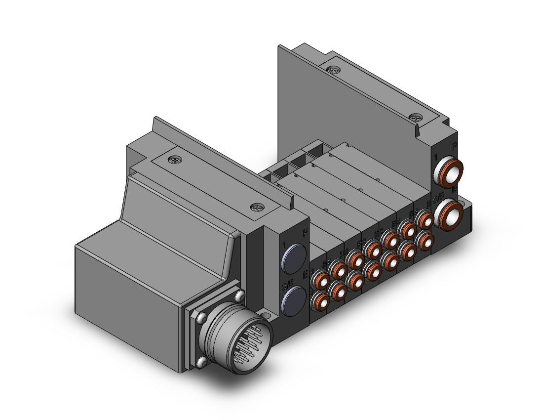 SMC SS5Y3-10M-07U-N3 ss5y3 7 sta manifold base, 4/5 PORT SOLENOID VALVE