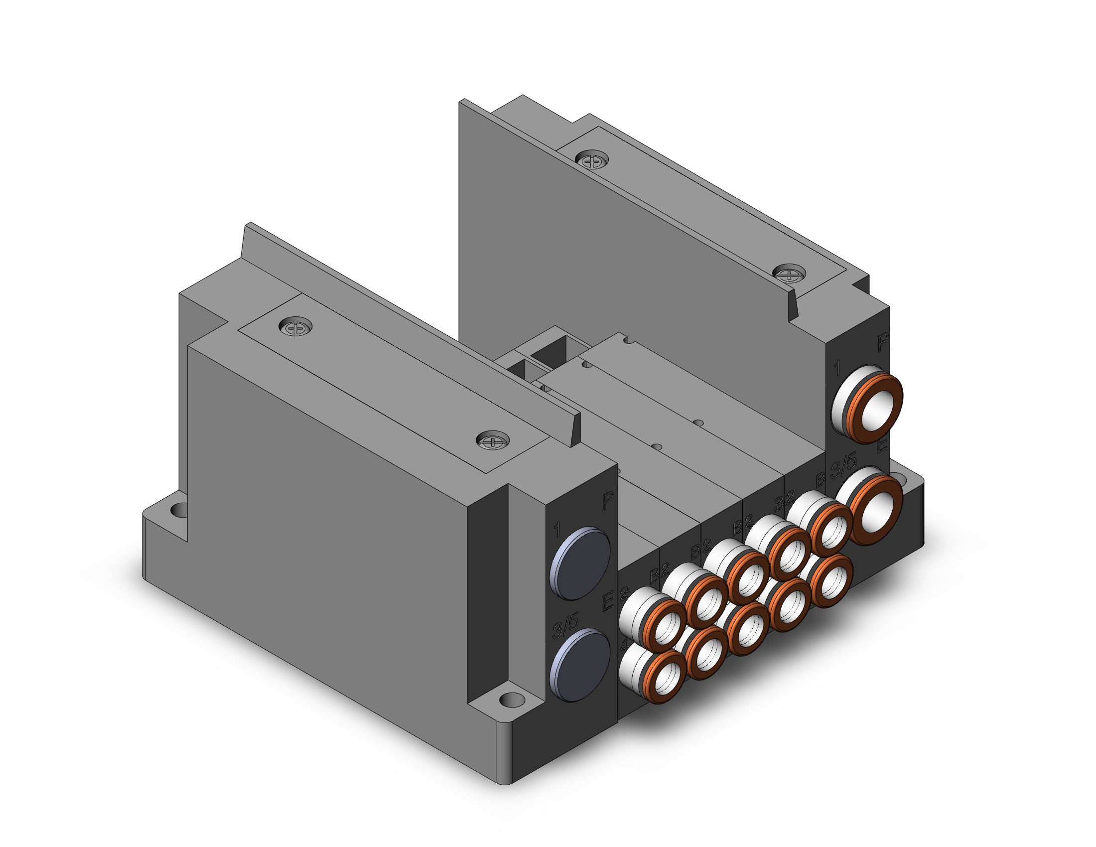 SMC SS5Y3-10S0-05U-N7 ss5y3 5 sta manifold base, 4/5 PORT SOLENOID VALVE