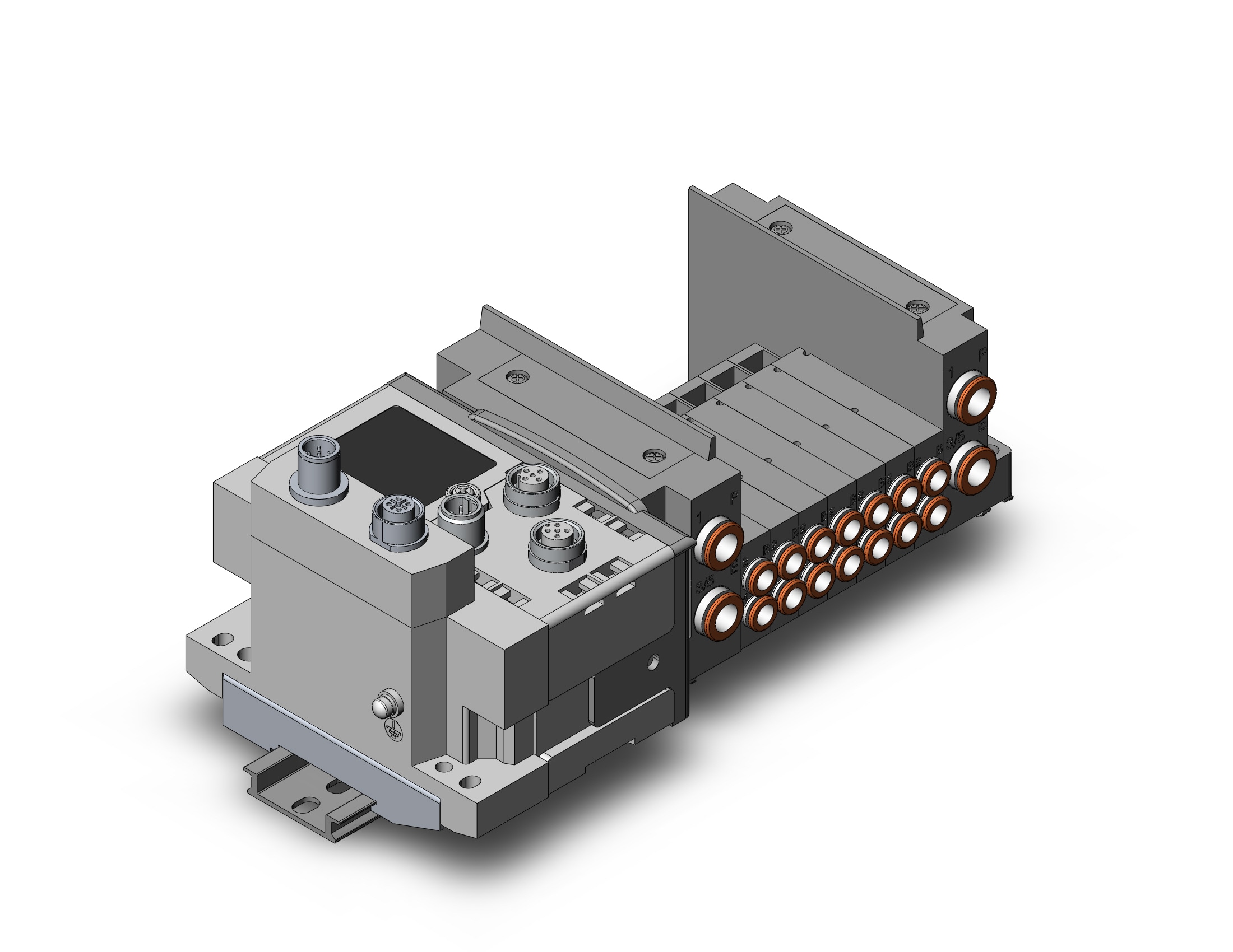 SMC SS5Y3-10S6F2-07B-C6D ss5y3 7 sta manifold base, 4/5 PORT SOLENOID VALVE