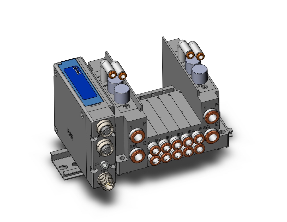 SMC SS5Y3-10SEA-05BR-N7D ss5y3 5 sta manifold base, 4/5 PORT SOLENOID VALVE