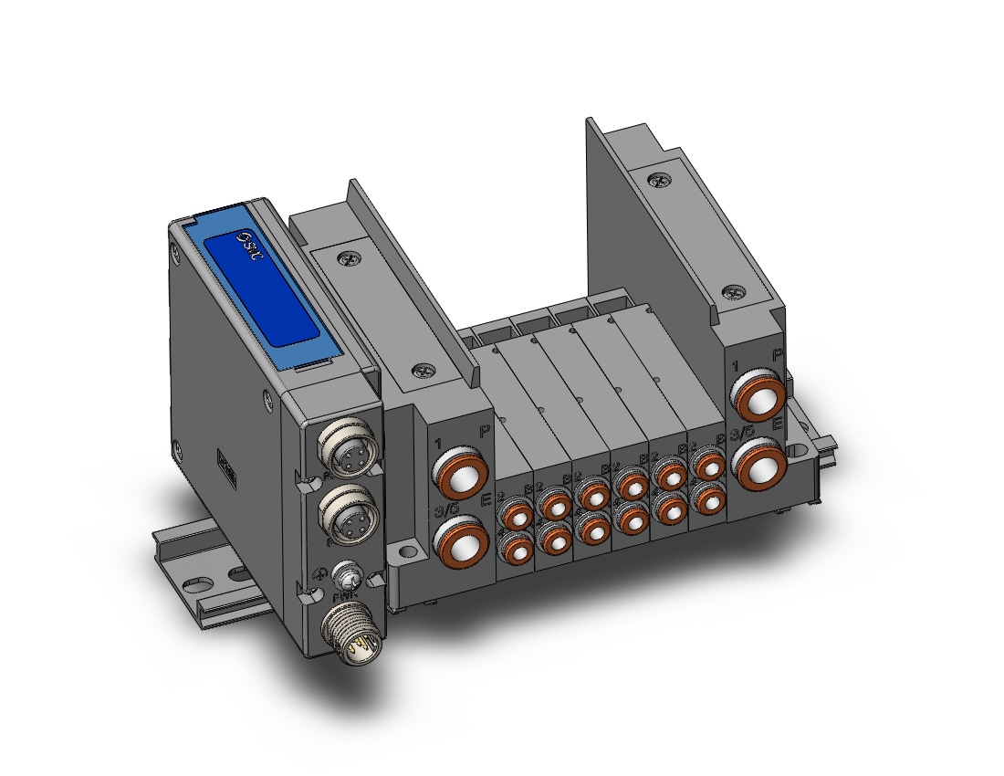 SMC SS5Y3-10SEA-06B-C4D ss5y3 6 sta manifold base, 4/5 PORT SOLENOID VALVE