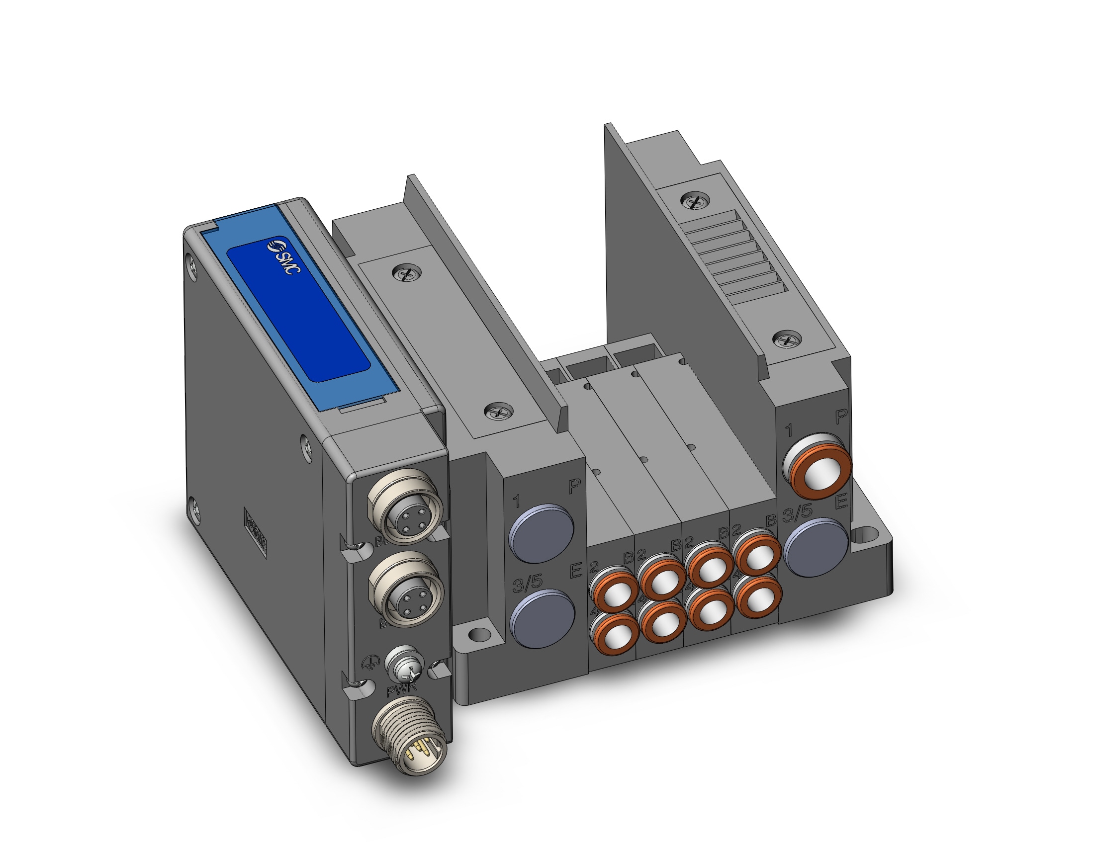 SMC SS5Y3-10SEAN-04US-C6 ss5y3 4 sta manifold base, 4/5 PORT SOLENOID VALVE