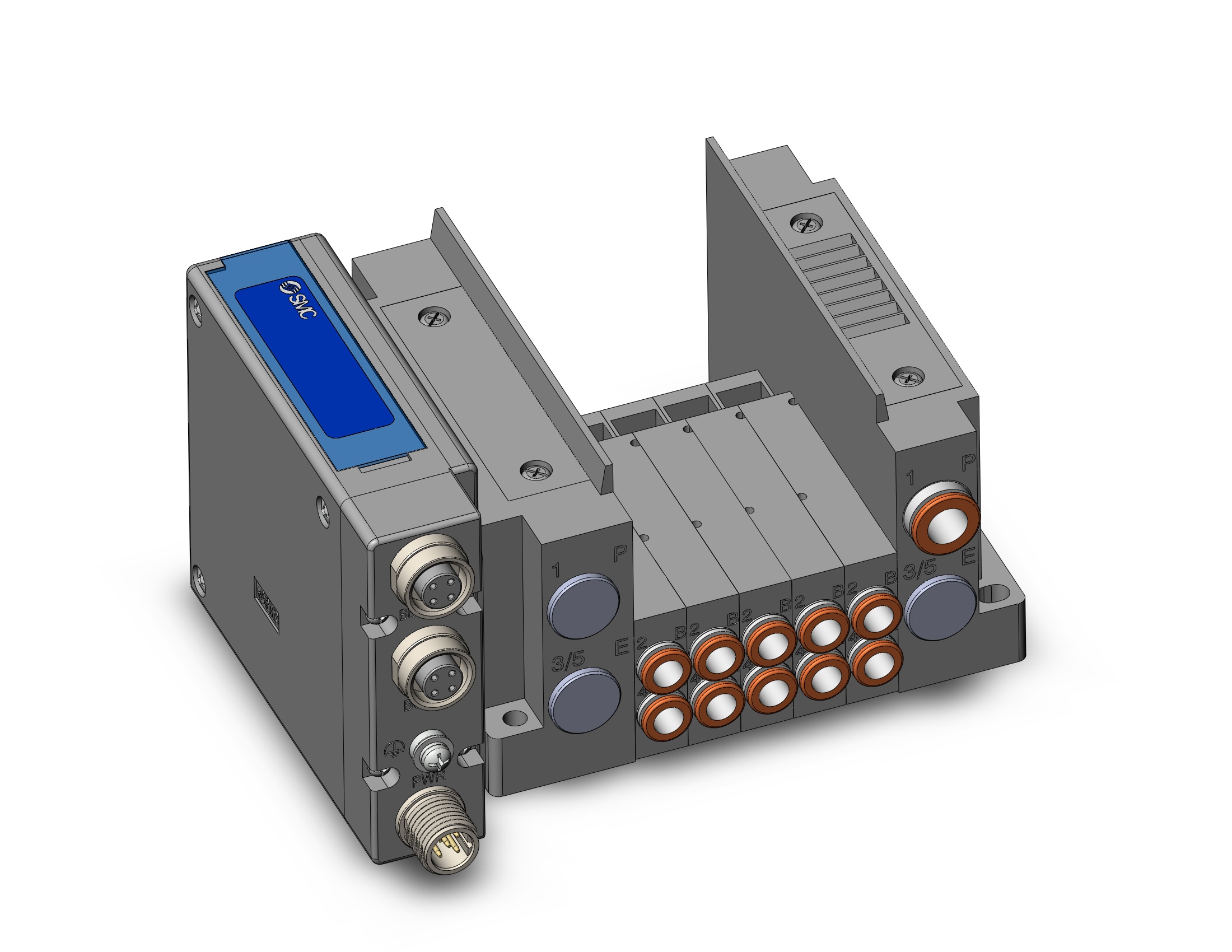 SMC SS5Y3-10SEAN-05US-C6 ss5y3 5 sta manifold base, 4/5 PORT SOLENOID VALVE