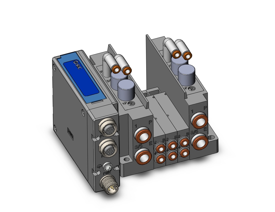 SMC SS5Y3-10SEBN-03BR-N3 ss5y3 3 sta manifold base, 4/5 PORT SOLENOID VALVE