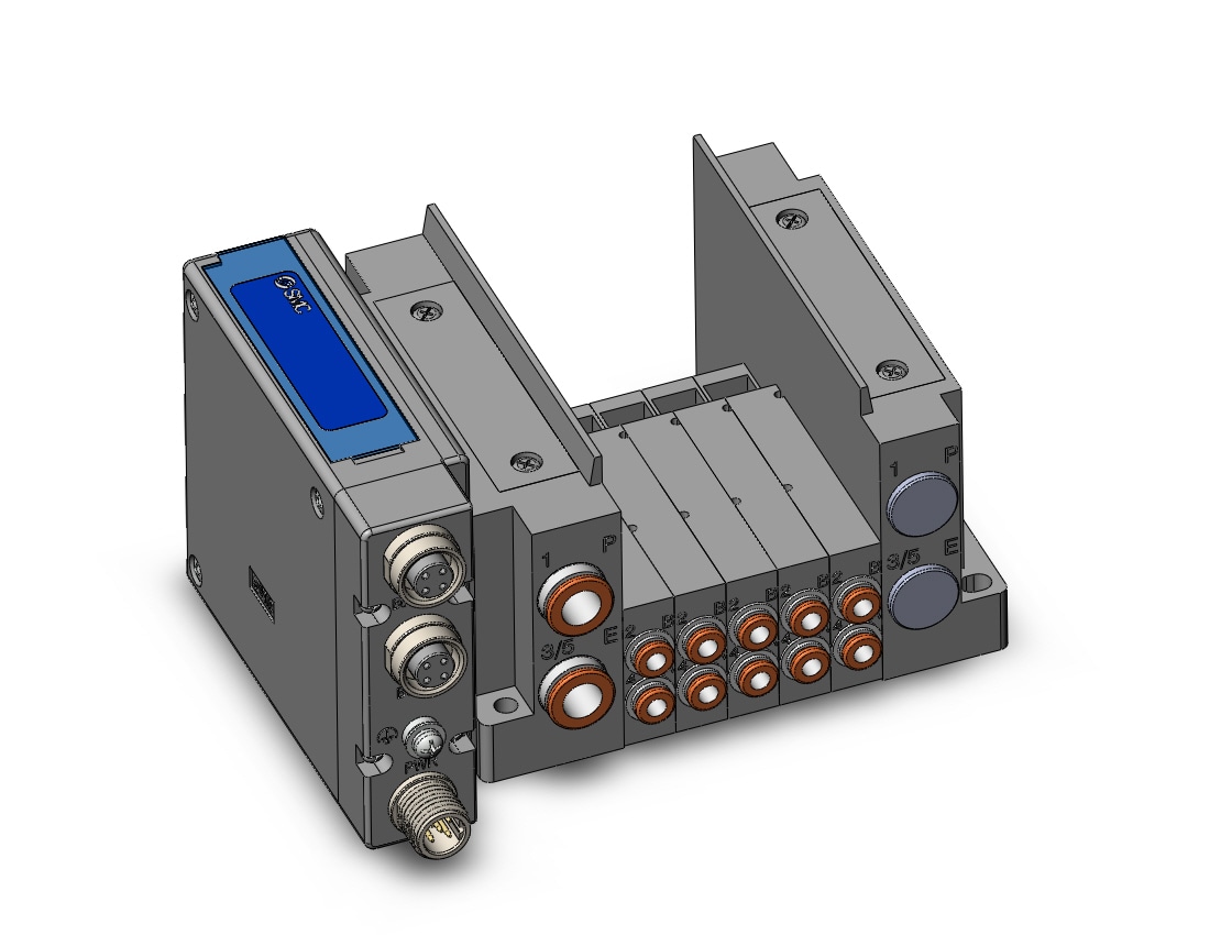 SMC SS5Y3-10SEBN-05D-N3 ss5y3 5 sta manifold base, 4/5 PORT SOLENOID VALVE