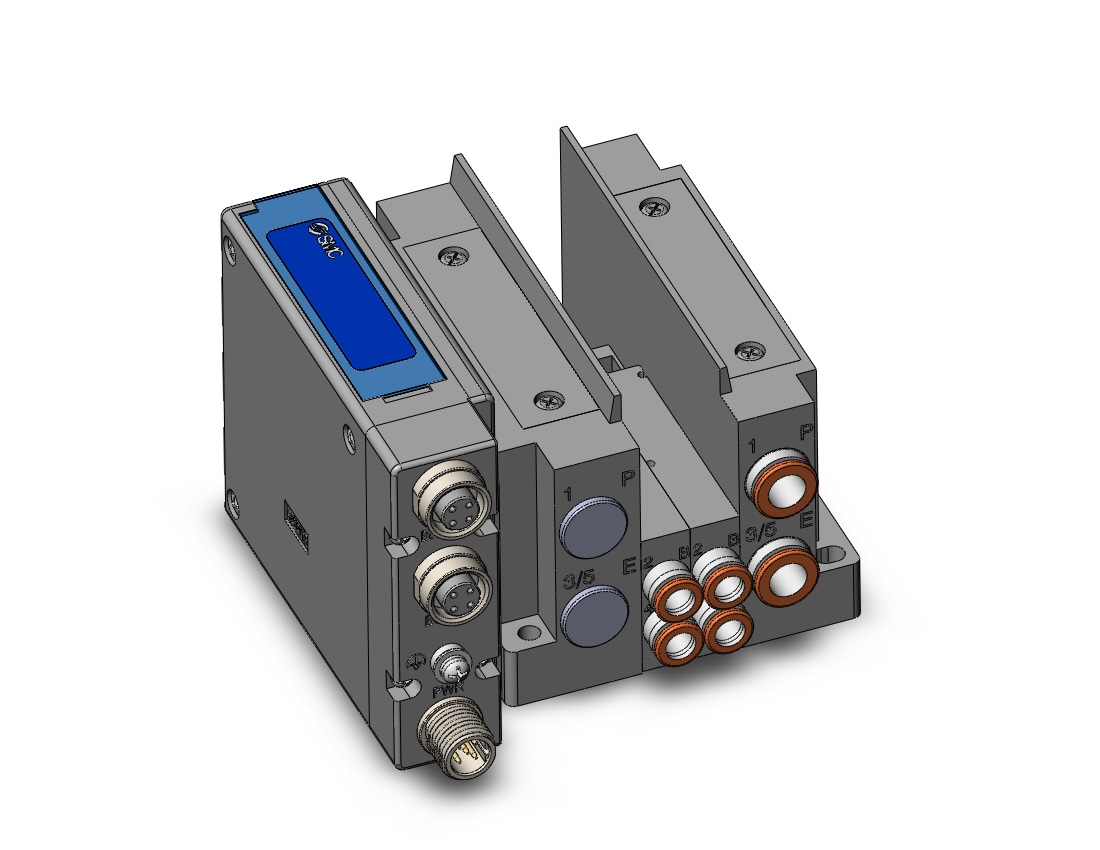 SMC SS5Y3-10SFB-02U-N7BA ss5y3 2 sta manifold base, 4/5 PORT SOLENOID VALVE