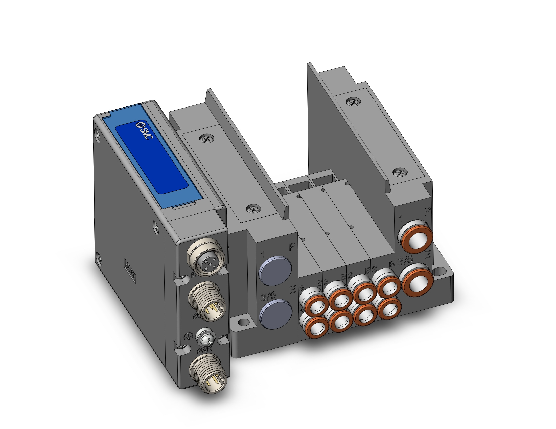 SMC SS5Y3-10SQBN-04U-N7 ss5y3 4 sta manifold base, 4/5 PORT SOLENOID VALVE