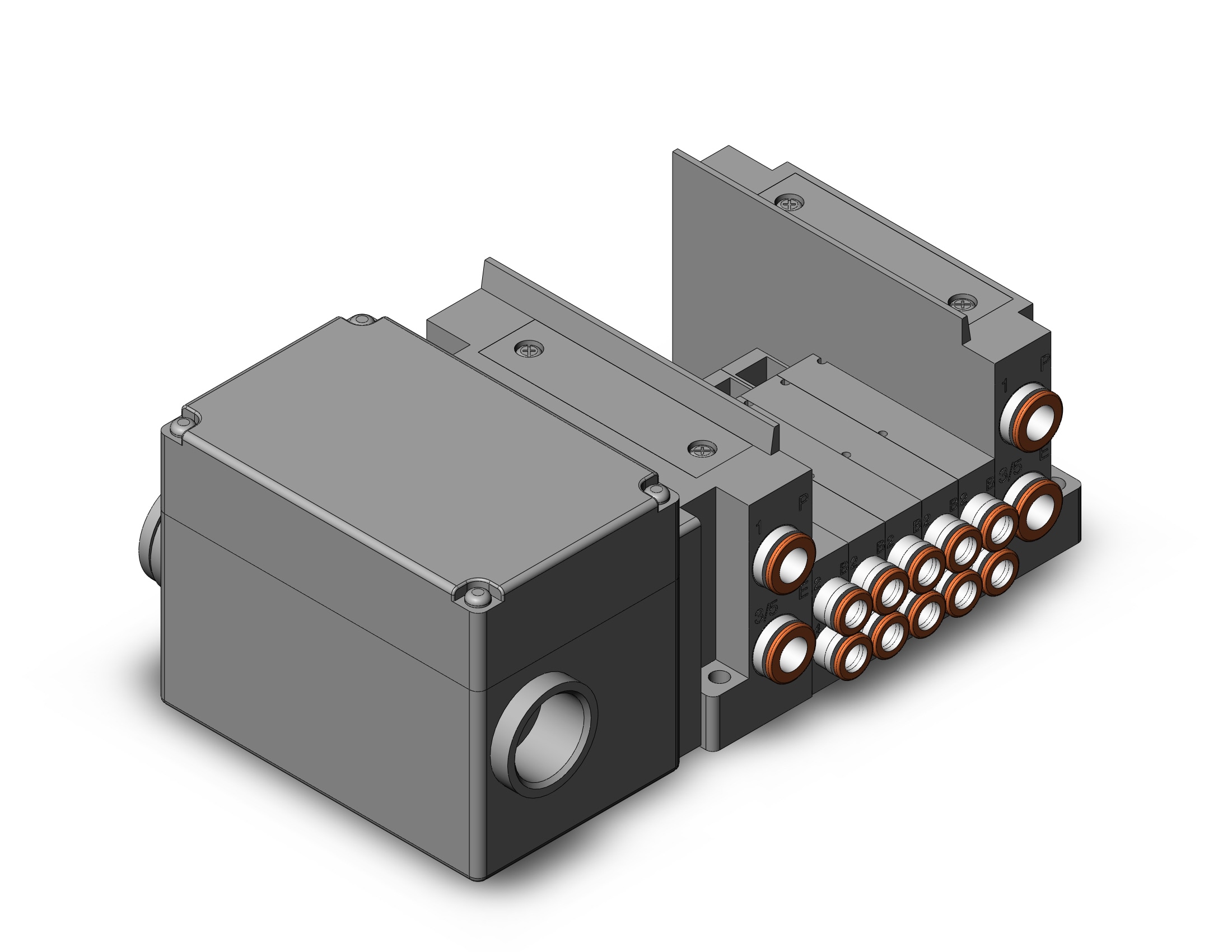 SMC SS5Y3-10TC-05B-N7 ss5y3 5 sta manifold base, 4/5 PORT SOLENOID VALVE