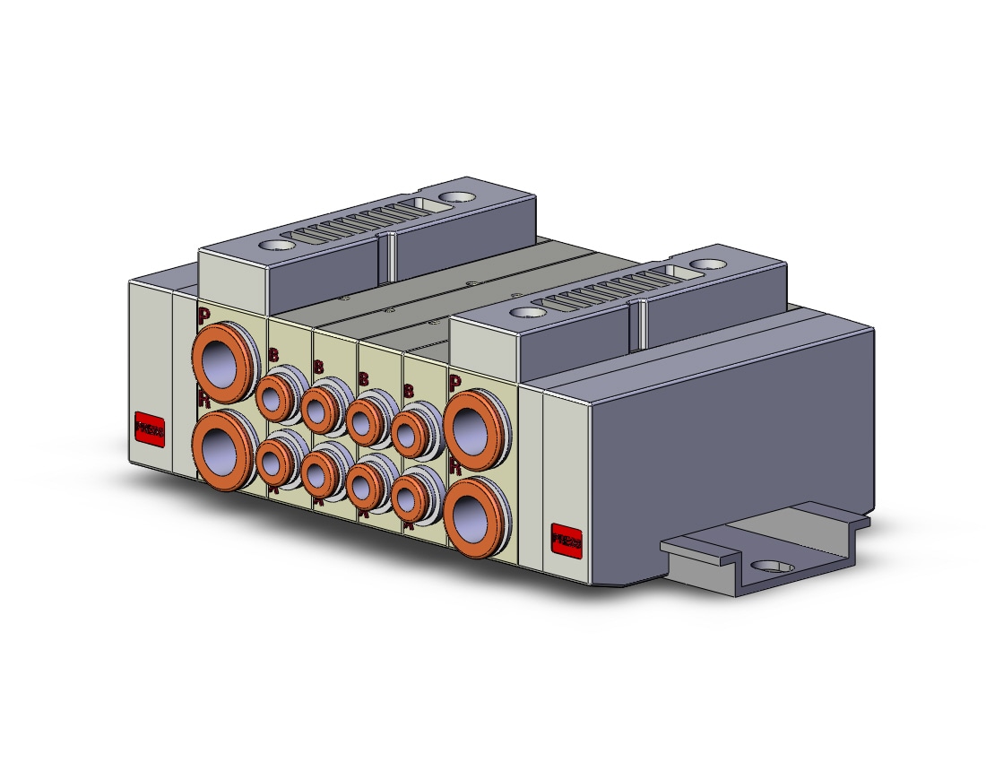 SMC SS5Y3-45-04BS-C4 mfld, din rail mt, sy3000, SS5Y3 MANIFOLD SY3000