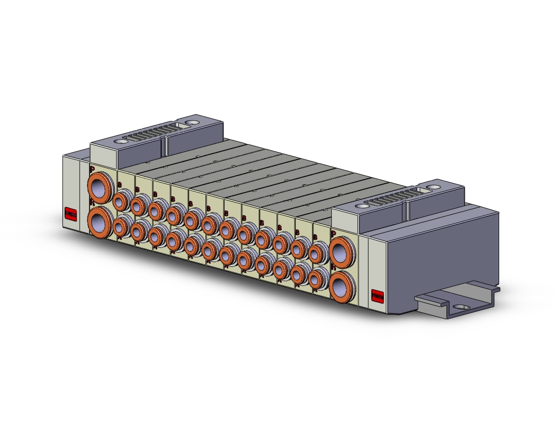 SMC SS5Y3-45-12BS-C4 mfld, din rail mt, sy3000, SS5Y3 MANIFOLD SY3000