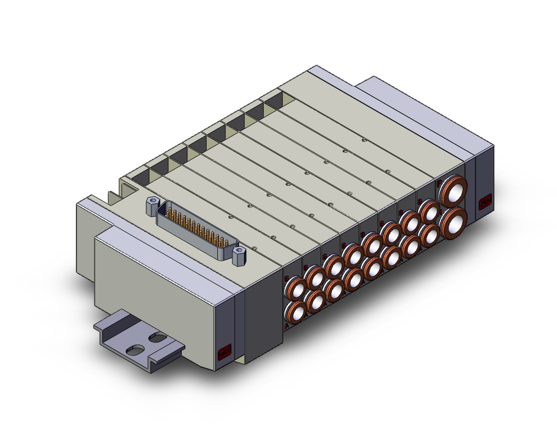 SMC SS5Y3-45NFD-08U-C6 mfld, base mt, din rail mt, SS5Y3 MANIFOLD SY3000