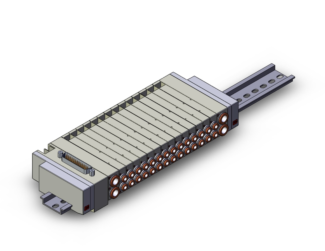 SMC SS5Y3-45NFD-14B-N3 mfld, base mt, din rail mt, SS5Y3 MANIFOLD SY3000