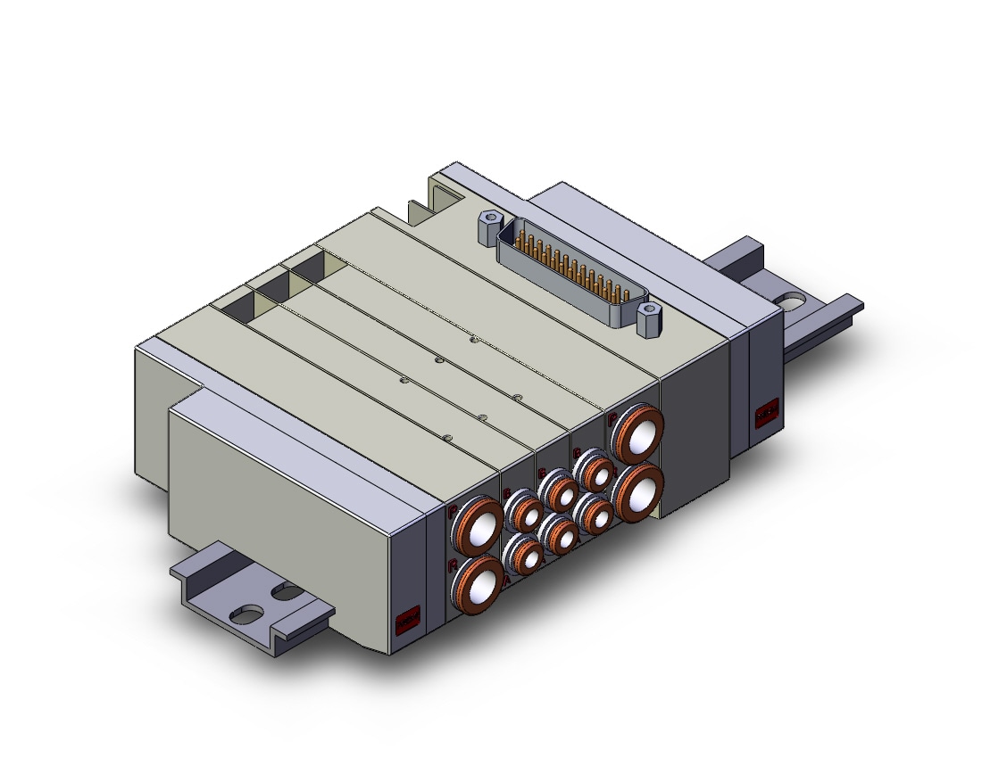 SMC SS5Y3-45NFU-03B-N3 mfld, base mt, din rail mt, SS5Y3 MANIFOLD SY3000