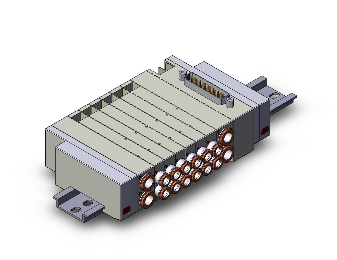 SMC SS5Y3-45NFU-06B-N7 mfld, base mt, din rail mt, SS5Y3 MANIFOLD SY3000