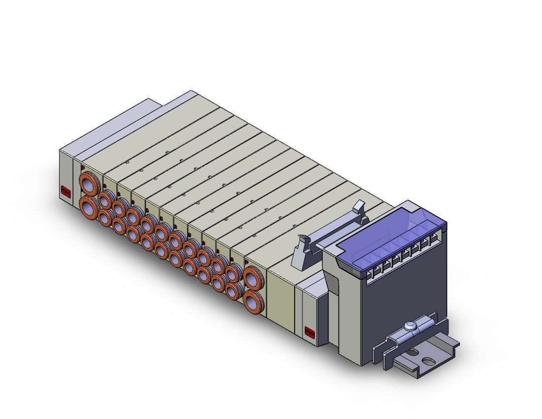 SMC SS5Y3-45S1QU-10B-C6 mfld, base mt, din rail mt, SS5Y3 MANIFOLD SY3000