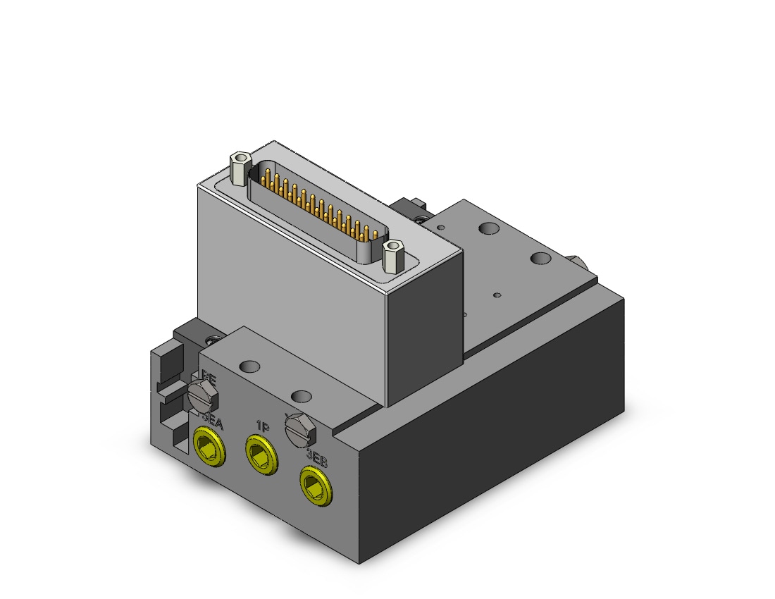 SMC SS5Y3-52F1-03U-00N plug-in metal base, 4/5 PORT SOLENOID VALVE