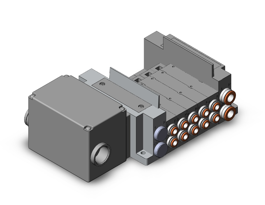 SMC SS5Y5-10TC-05U-N7 ss5y5 5 sta manifold base, 4/5 PORT SOLENOID VALVE