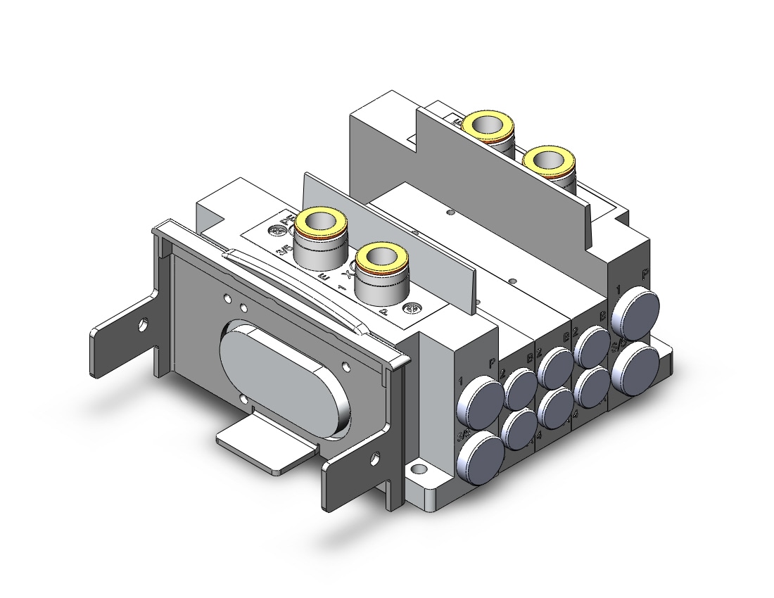 SMC SS5Y5-12S60-03B ss5y5 3 sta manifold base, 4/5 PORT SOLENOID VALVE