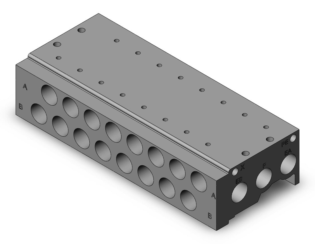 SMC SS5Y5-42-08-02F mfld, base mt, sy5000 series, SS5Y5 MANIFOLD SY5000