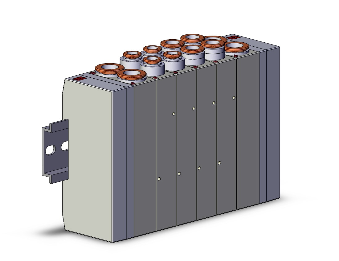 SMC SS5Y5-45-04B-C8 mfld, din rail mt, sy5000, SS5Y5 MANIFOLD SY5000