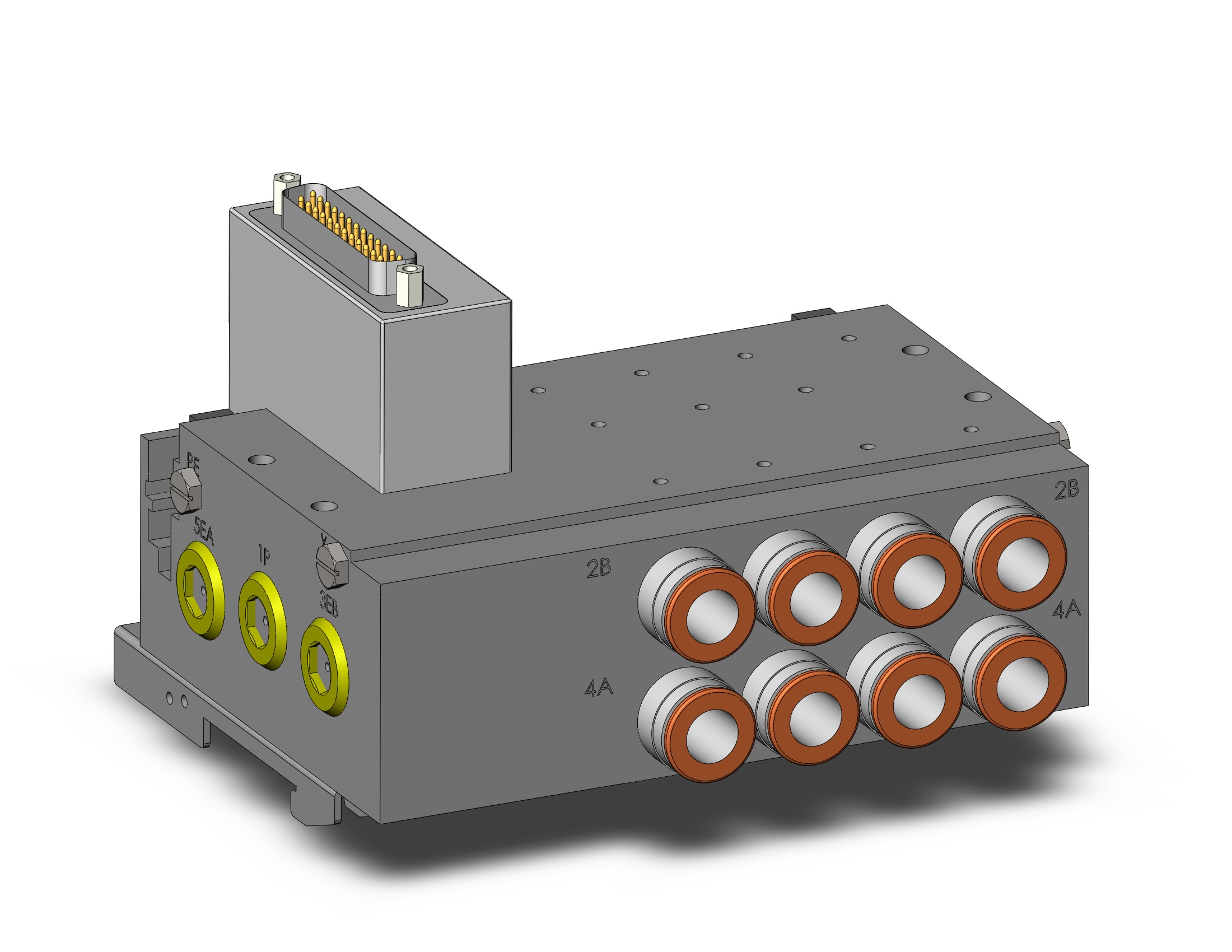 SMC SS5Y7-50F1-04U-KN11ND0 plug-in metal base, 4/5 PORT SOLENOID VALVE