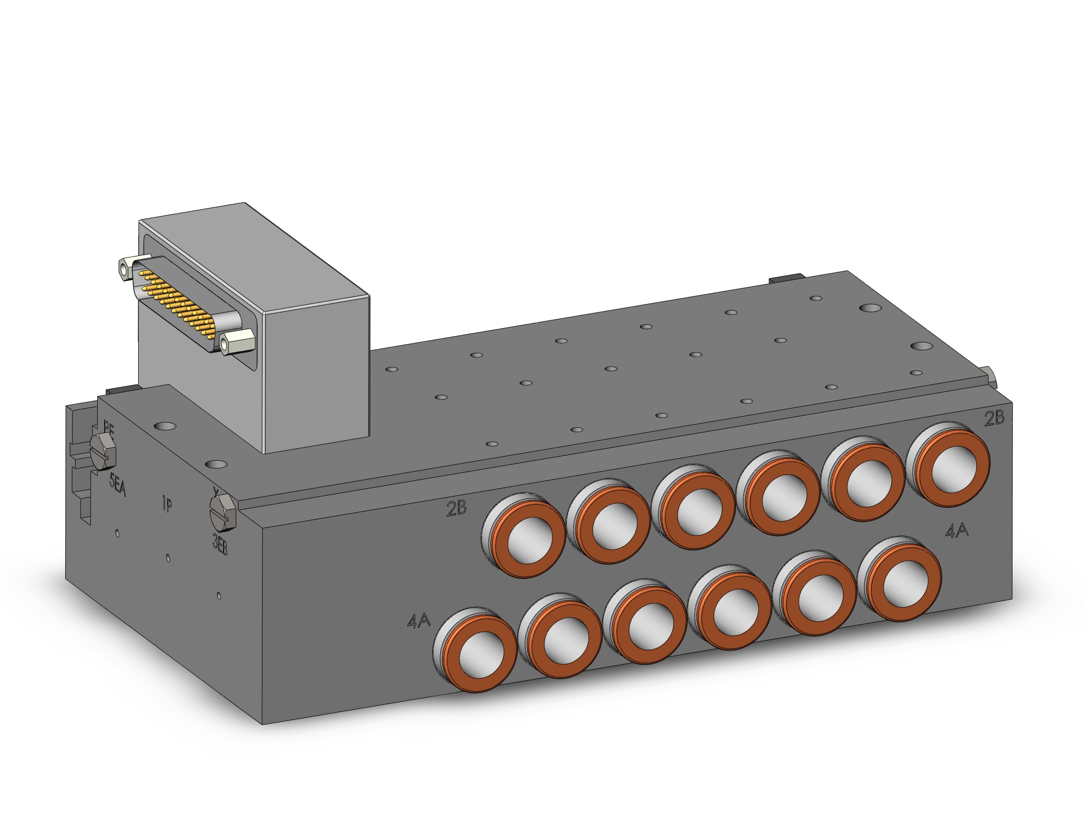 SMC SS5Y7-50F2-06B-C10N plug-in metal base, 4/5 PORT SOLENOID VALVE