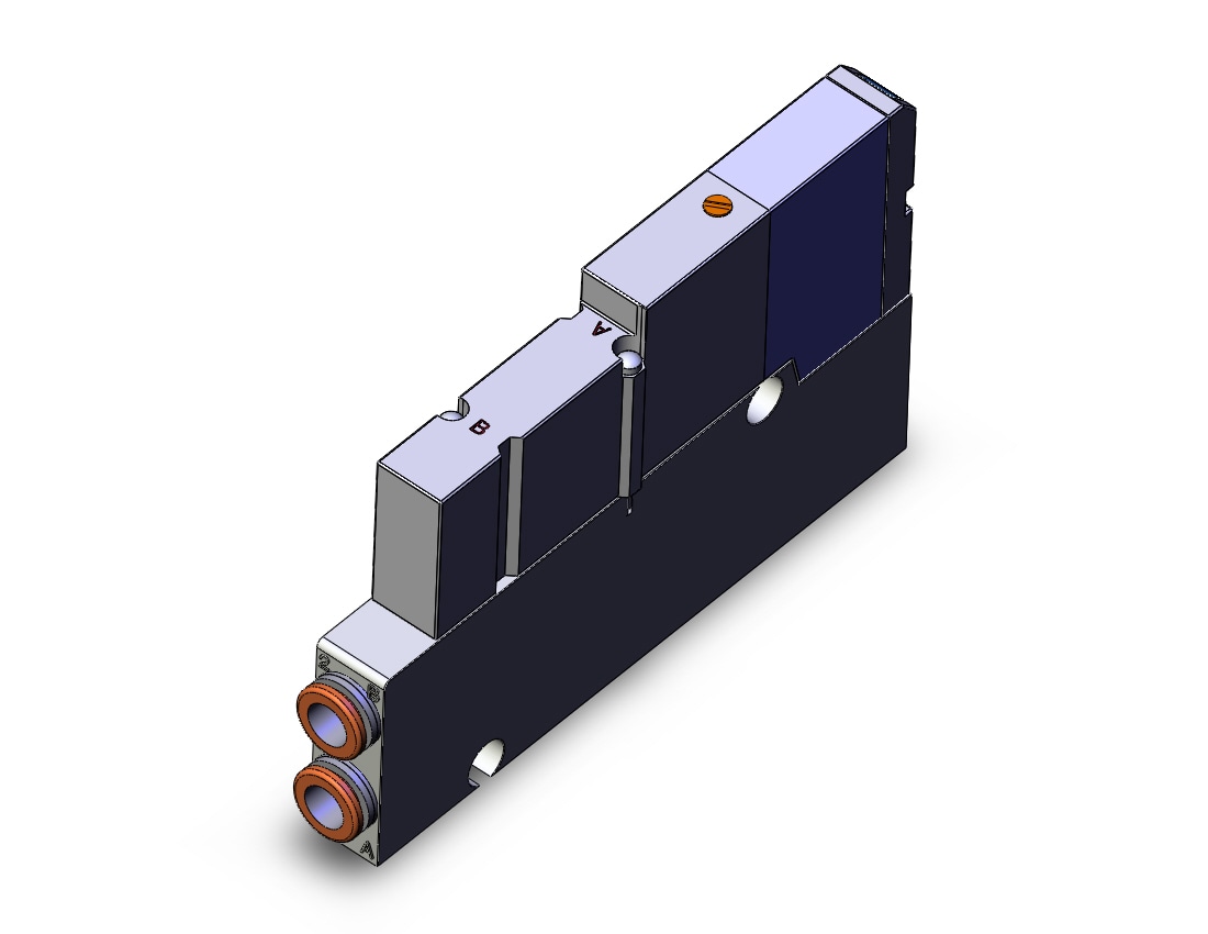 SMC SV1100-5FUD-TS-C6 valve, tie rod type w/mfld blk, SV1000 SOLENOID VALVE, 5-PORT