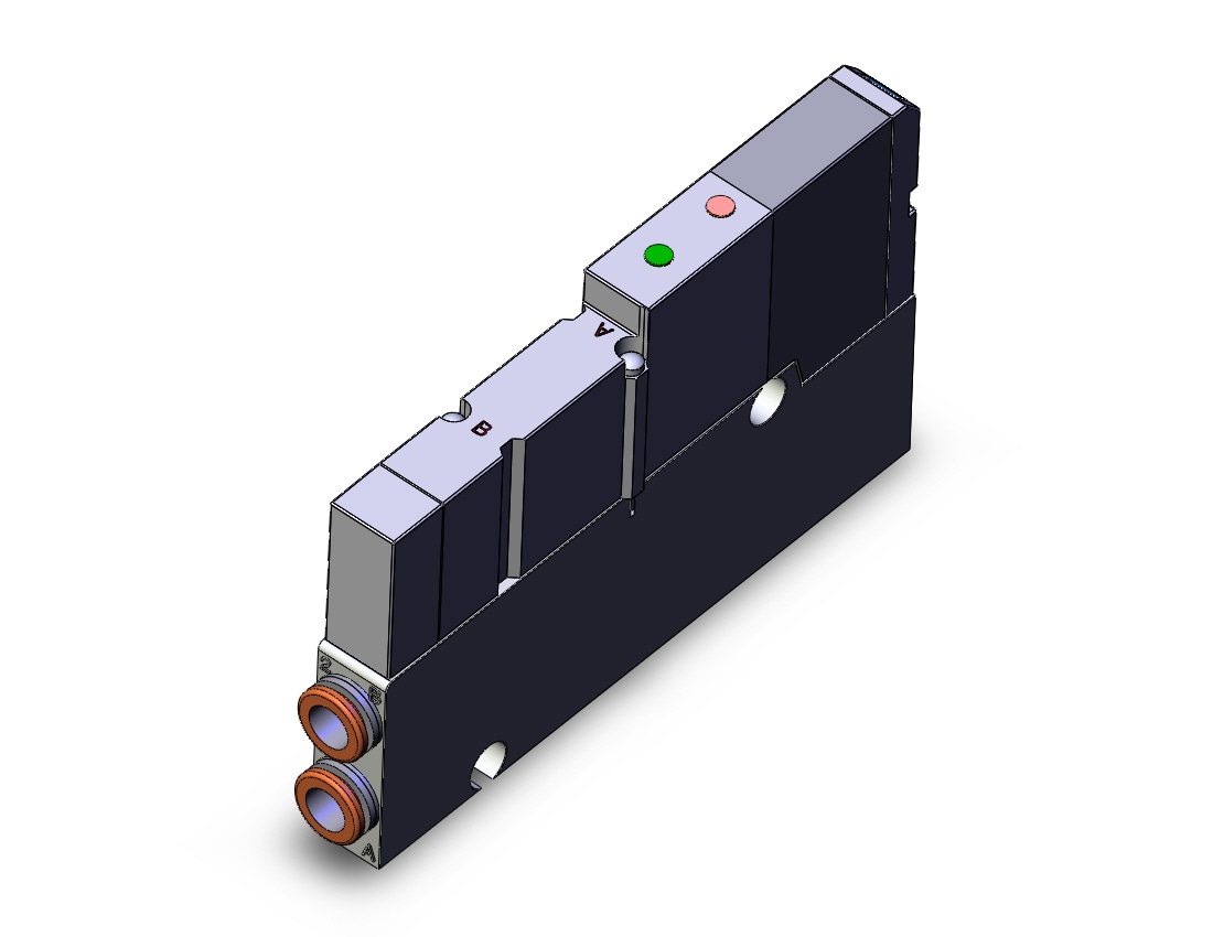 SMC SV1300-5FU-T-C6 valve, tie-rod type w/mfld blk, SV1000 SOLENOID VALVE, 5-PORT